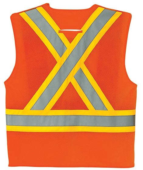 L01160 - Guardian - Gilet de sécurité haute visibilité en maille avec fermeture à 5 points détachables - Double taille