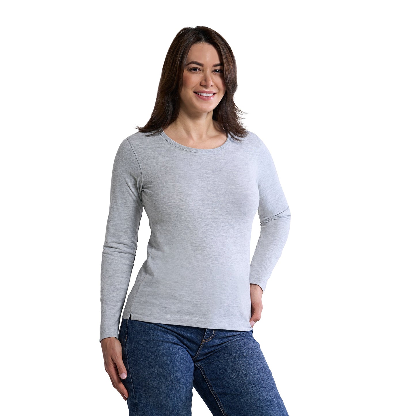 S05896 - Riverside - Ladies Cotton-Poly Long Sleeve Crewneck T-Shirt