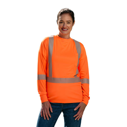 S05982 - VOLT - Long Sleeve Hi-VIS T-Shirt with Segmented Stripes