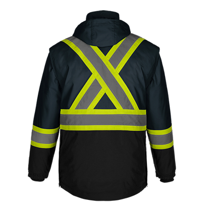 L01275 - Kenworth - Parka haute visibilité 5 en 1 avec capuche amovible 