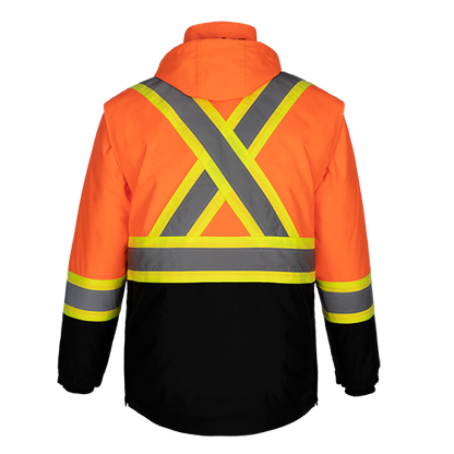L01275 - Kenworth - Parka haute visibilité 5 en 1 avec capuche amovible 