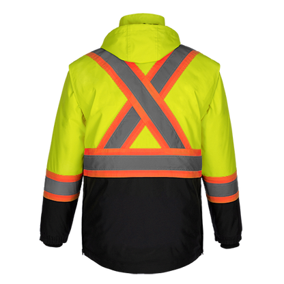 L01275 - Kenworth - Parka haute visibilité 5 en 1 avec capuche amovible 