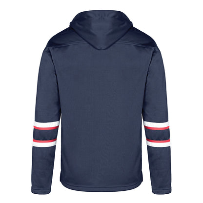 L00617 - Dangle - Adult Pullover Hockey Lace Hooded Sweatshirt