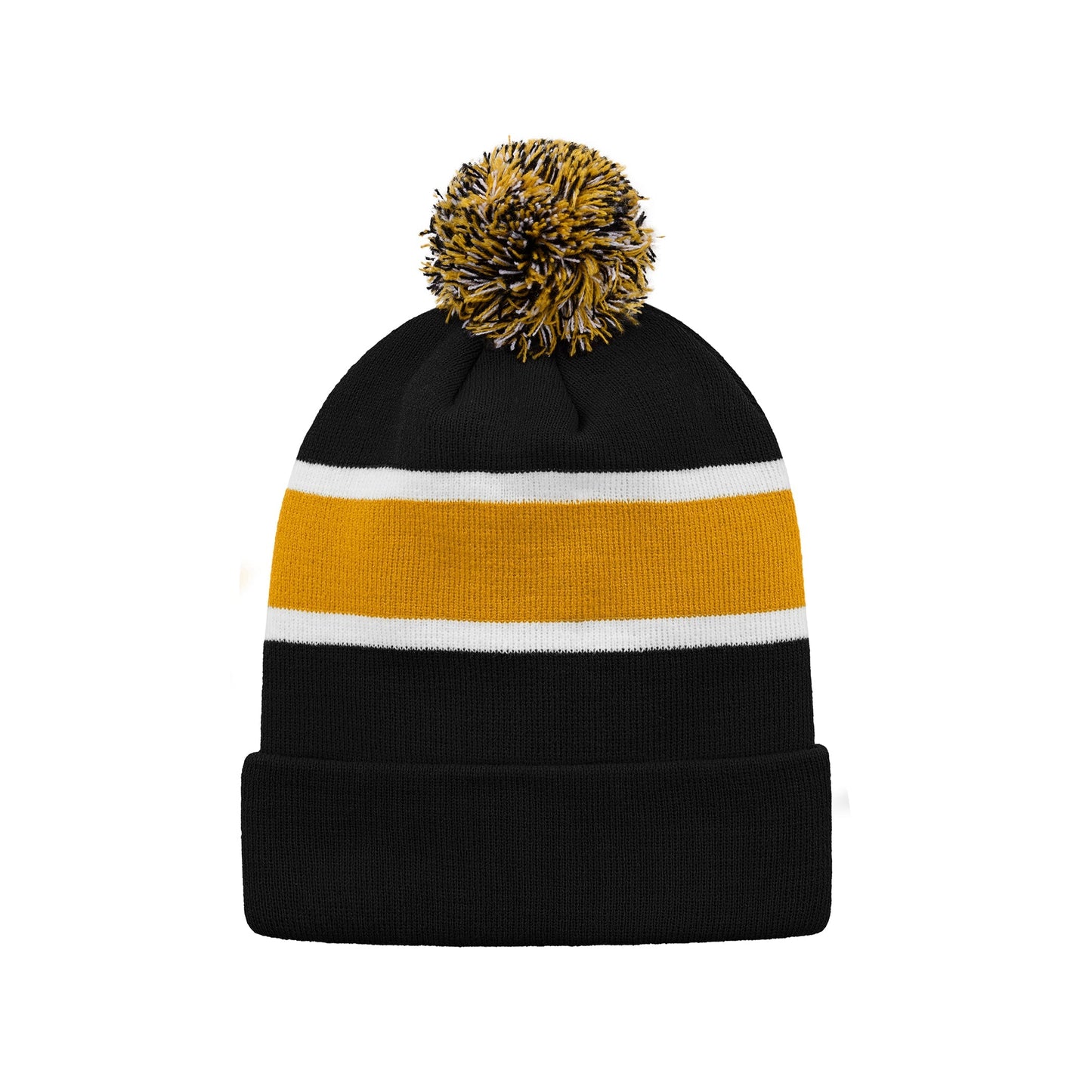 H08080 - Hat Trick - Striped Knit Cuff Toque with Pom-Pom