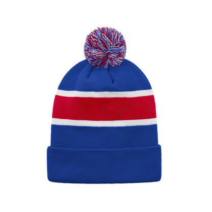H08080 - Hat Trick - Striped Knit Cuff Toque with Pom-Pom