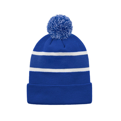 H08080 - Hat Trick - Striped Knit Cuff Toque with Pom-Pom