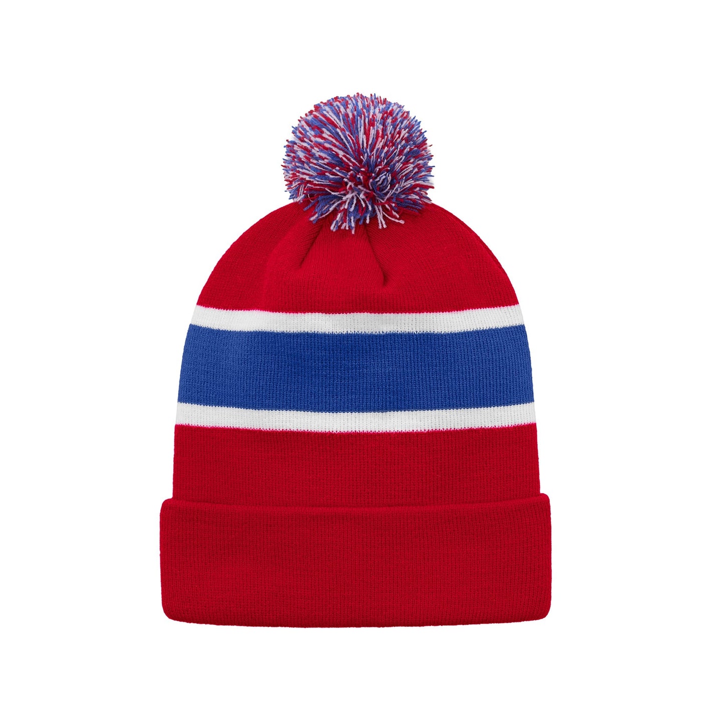 H08080 - Hat Trick - Striped Knit Cuff Toque with Pom-Pom