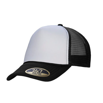 H08210 - Casquette trucker rétro à 5 panneaux en mousse avec fermeture snapback 