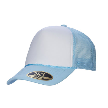 H08210 - Casquette trucker rétro à 5 panneaux en mousse avec fermeture snapback 