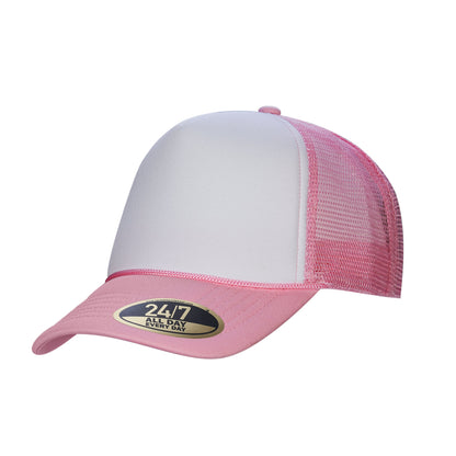 H08210 - Casquette trucker rétro à 5 panneaux en mousse avec fermeture snapback 