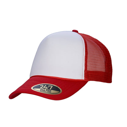 H08210 - Casquette trucker rétro à 5 panneaux en mousse avec fermeture snapback 