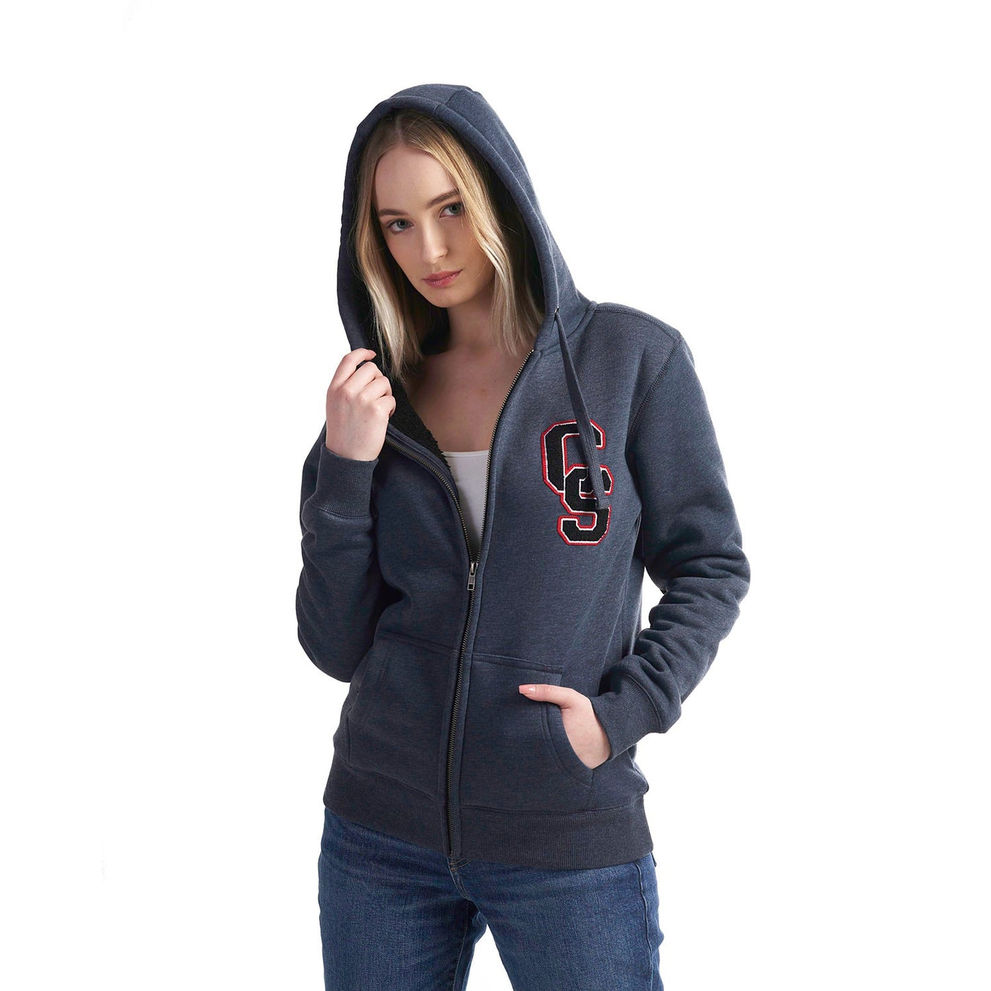 L00786 - Yolo - Ladies Full-Zip Hooded Sweatshirt w/ Sherpa Fleece
