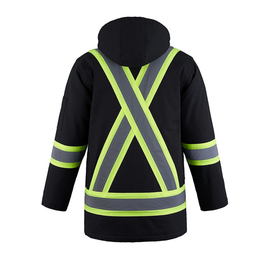L01292 - Kingpin - Cotton Canvas Hi-Vis Insulated Parka w/ Detachable Hood