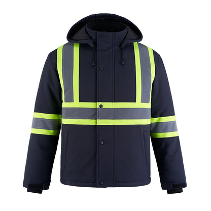 L01310 - Freightliner - Veste softshell isolée haute visibilité avec capuche amovible 