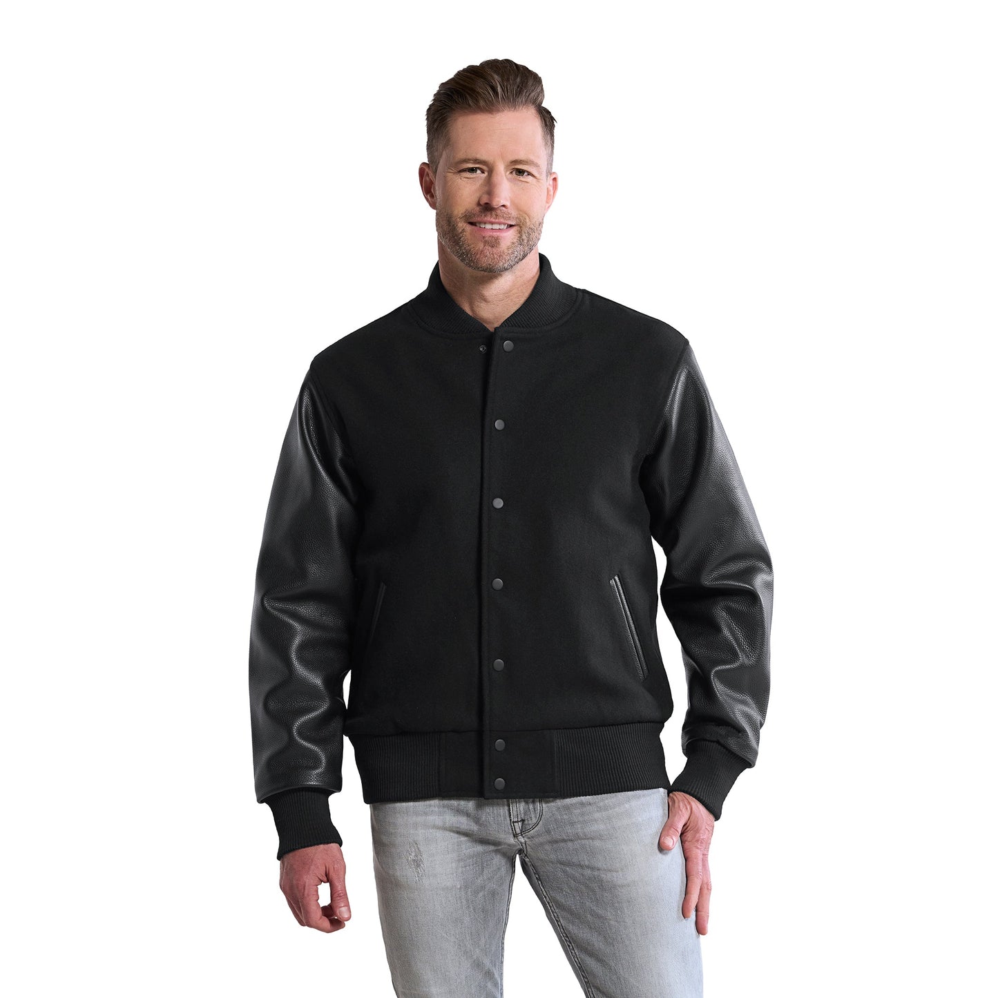 L06085 - Varsity - Melton and Leather Varsity Jacket