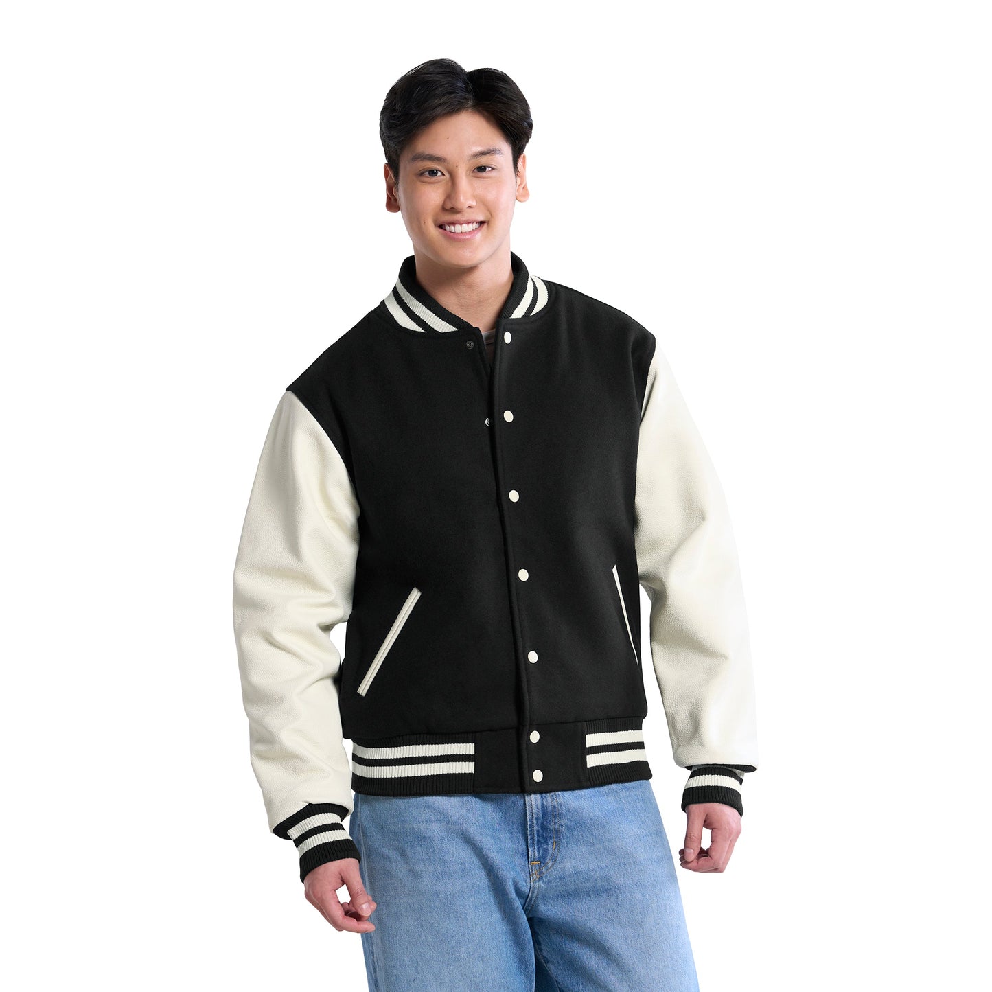 L06085 - Varsity - Melton and Leather Varsity Jacket