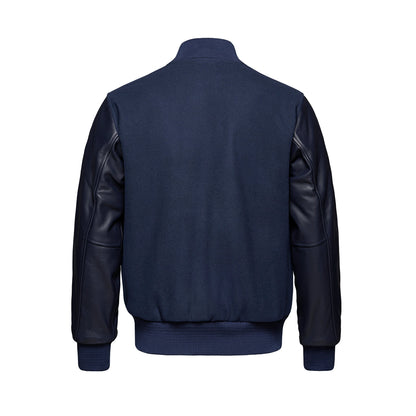 L6085Y - Varsity - YOUTH Melton and Leather Varsity Jacket