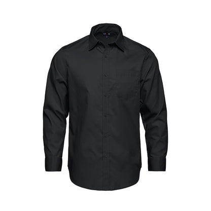 S04600 - Camden - Chemise à manches longues pour homme en sergé polycoton facile d'entretien 