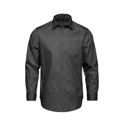 S04600 - Camden - Chemise à manches longues pour homme en sergé polycoton facile d'entretien 