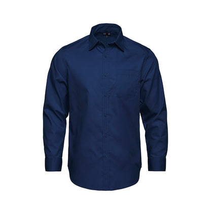 S04600 - Camden - Chemise à manches longues pour homme en sergé polycoton facile d'entretien 