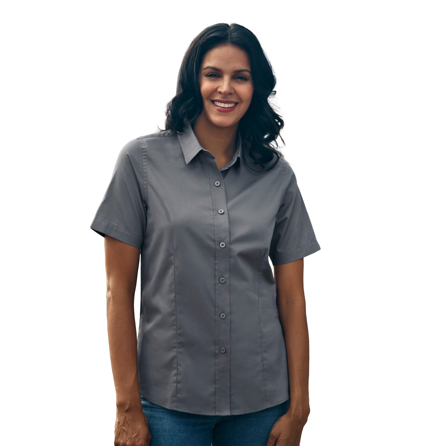 S04606 - ASHTON - Poly Cotton Twill Short Sleeve Easy-Care Shirt pour Femmes